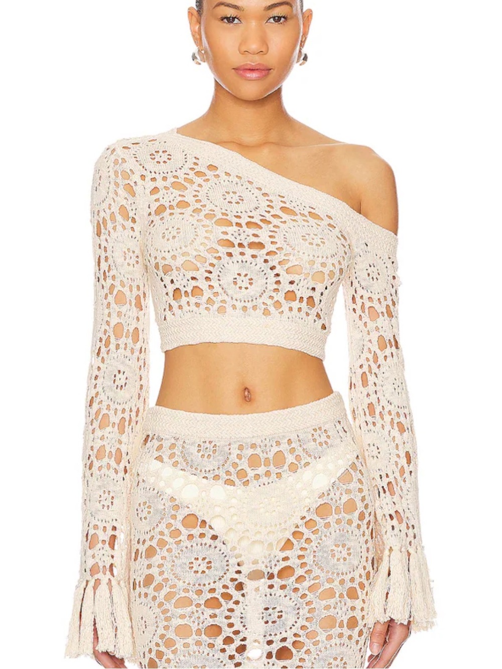 Tularosa NWT Luanne Shoulder Crochet Knit Top